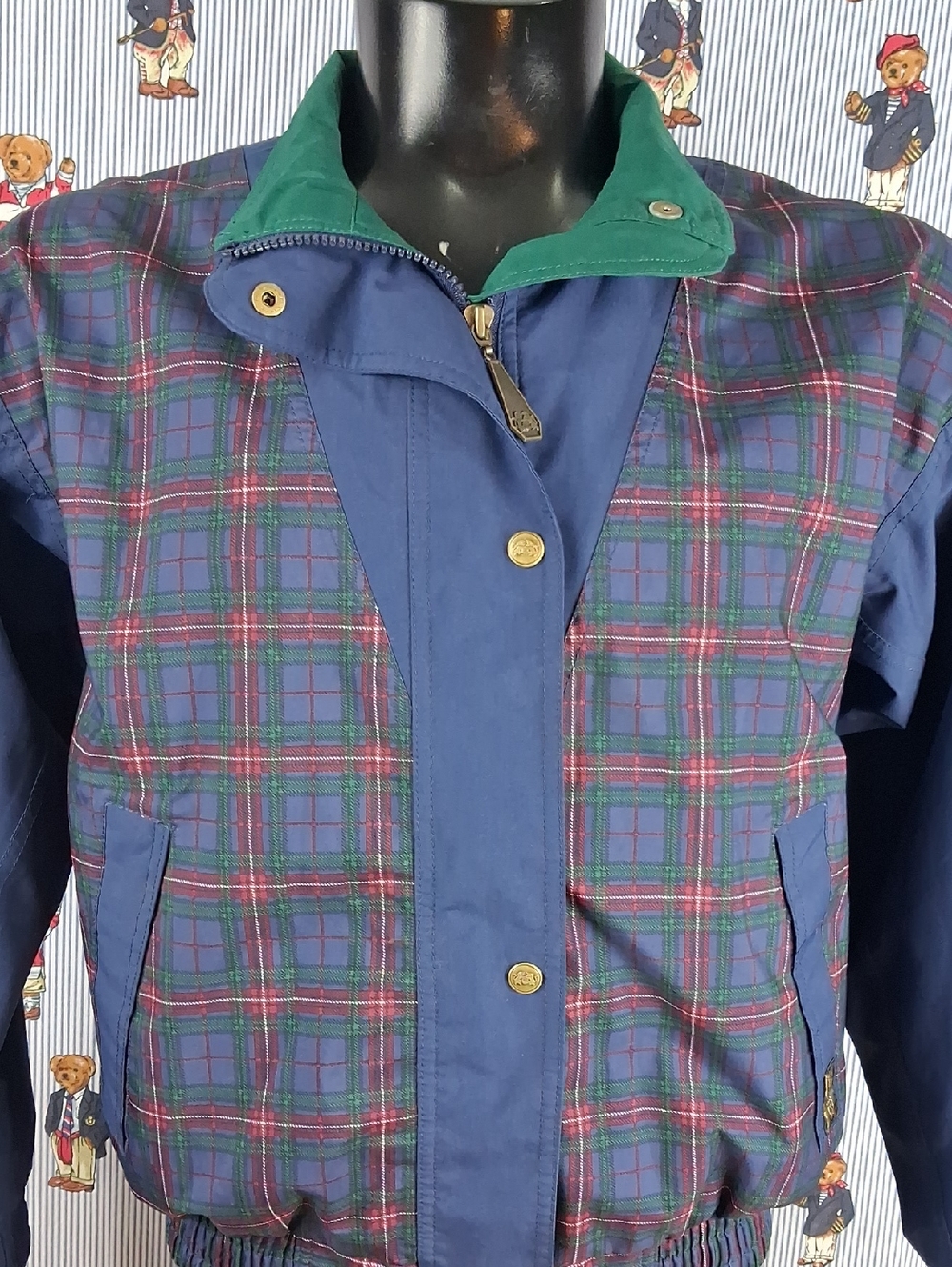 Vintage Tourney Gore-Tex Full Zip & Snap Plaid Colorblock Women's Med Jacket